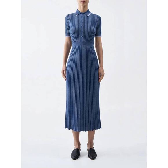 Gabriela Hearst Dresses & Skirts - Gabriela Hearst Eyot Cashmere Blend Dress in Denim Blue M